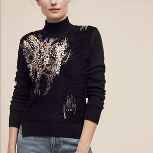 Anthropologie Abstract Sequin Sweater